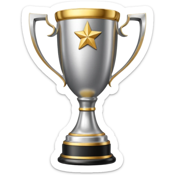 Europa League cup trophy, silver and gold colors, simple and recognizable, no text sticker