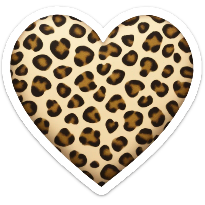 leopard print heart sticker