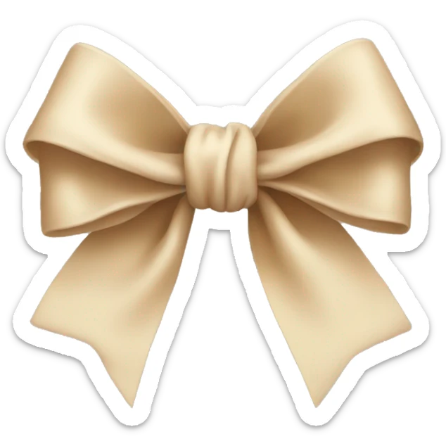 Beige bow sticker