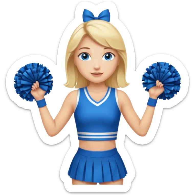 Blonde hair blue eyed woman cheerleader with short skirt sticker
