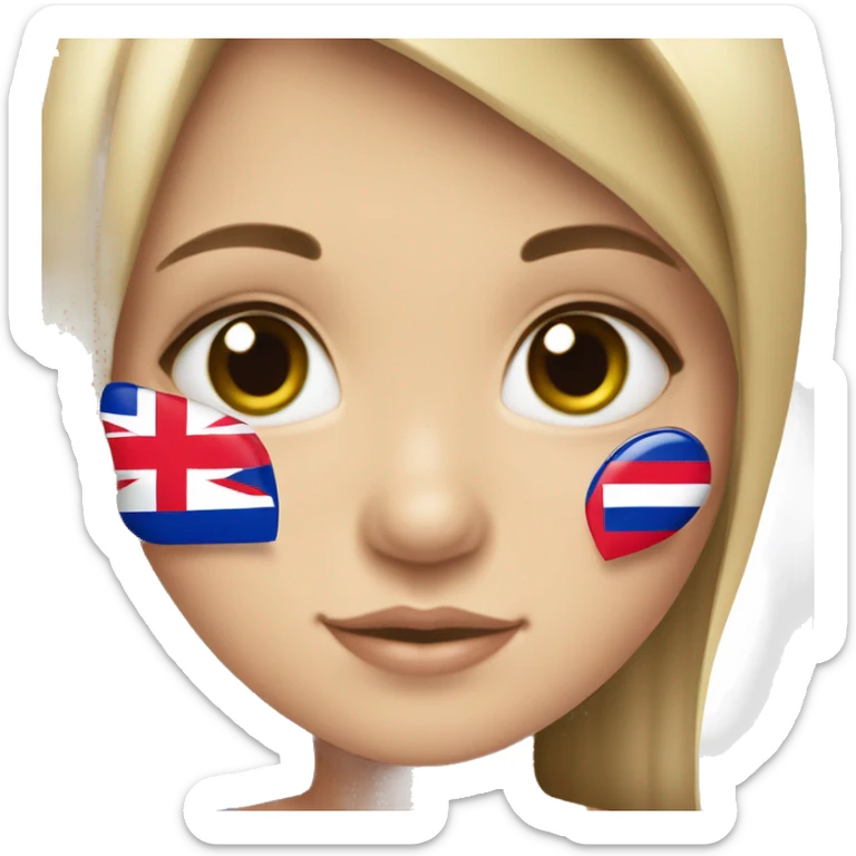 the girl looks at the flag of Thailand and there are like hearts in her eyes sticker