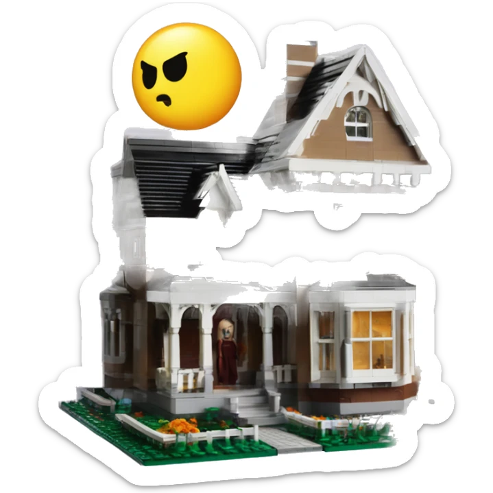 Lego barbie’s run-down frightening dangerous ghost-ridden haunted dream house nightmare scenario harvest moon  sticker