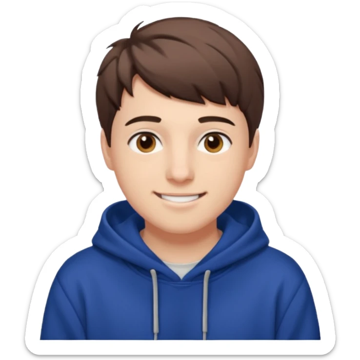 Draw MrBeast in casual hoodie with short hair & friendly smile. sticker