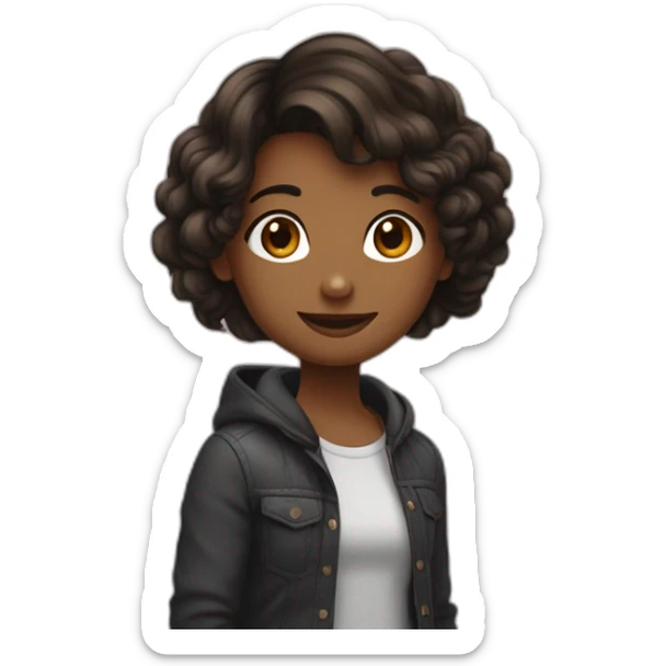 Amoureux une fille au cheveux noir et une fille au cheveux brun sticker