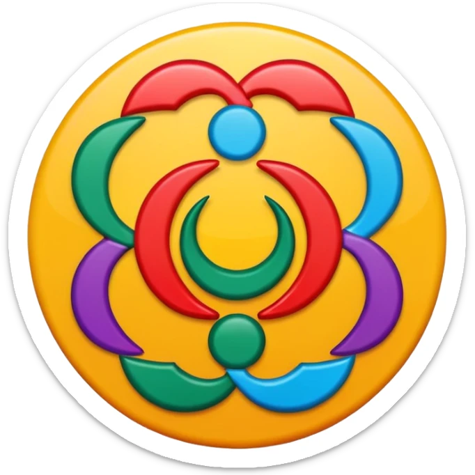 Symbol used to refer to a translation of a word into another language; the two languages ​​translated are Arabic and Spanish. sticker