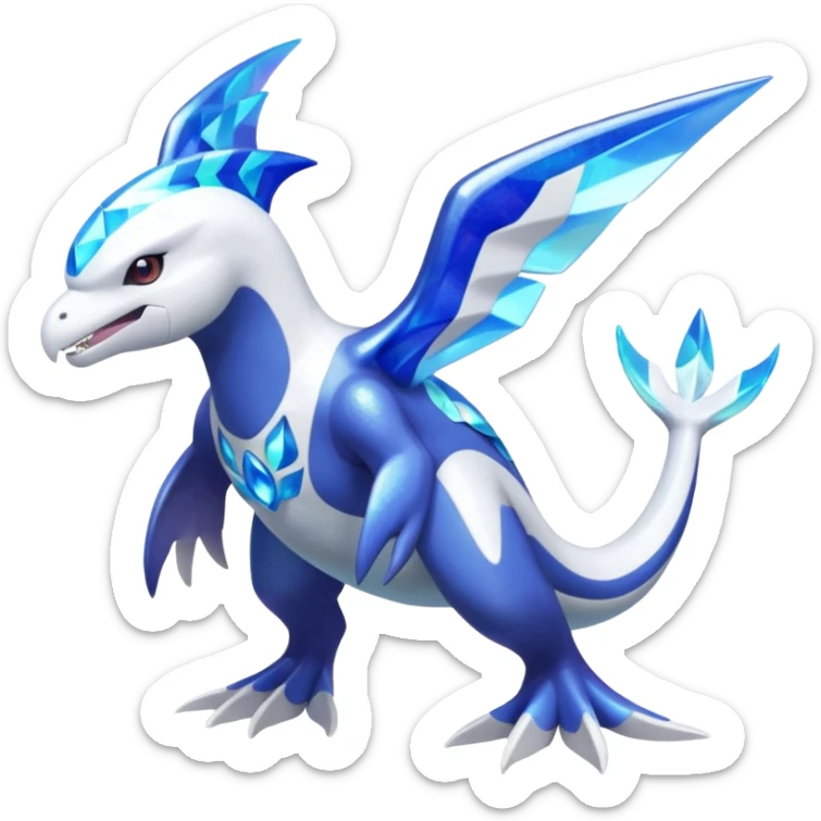 Shiny Kyurem-Kyogre-Latios-Lugia-Fakémon-hybrid-creature (full body)  sticker