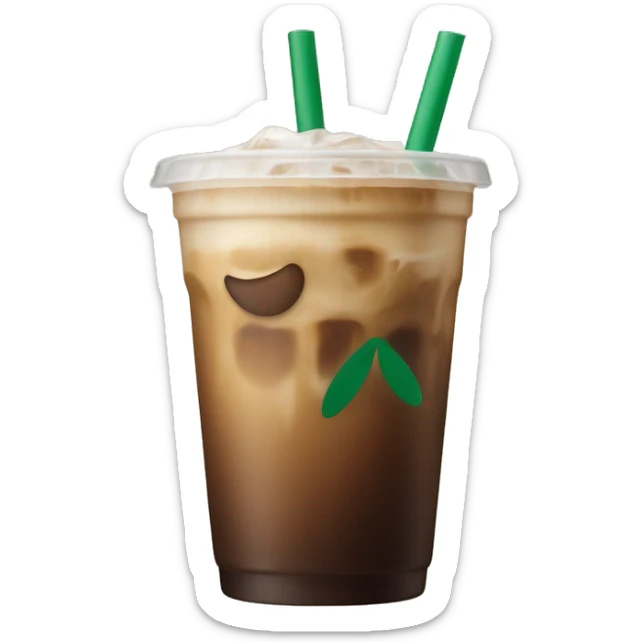 Starbuck ice coffee with ice cubes sticker