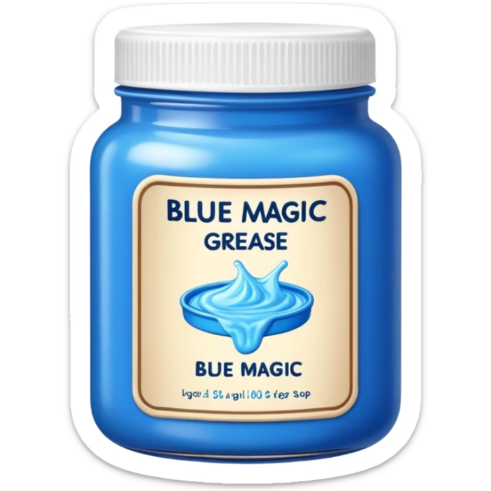 Blue jar words “Blue magic” on the label hair grease  sticker
