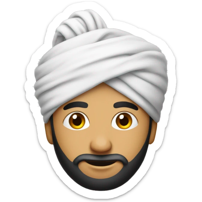 Punjabi mean wearing turban, with antenna coming out of turban sticker