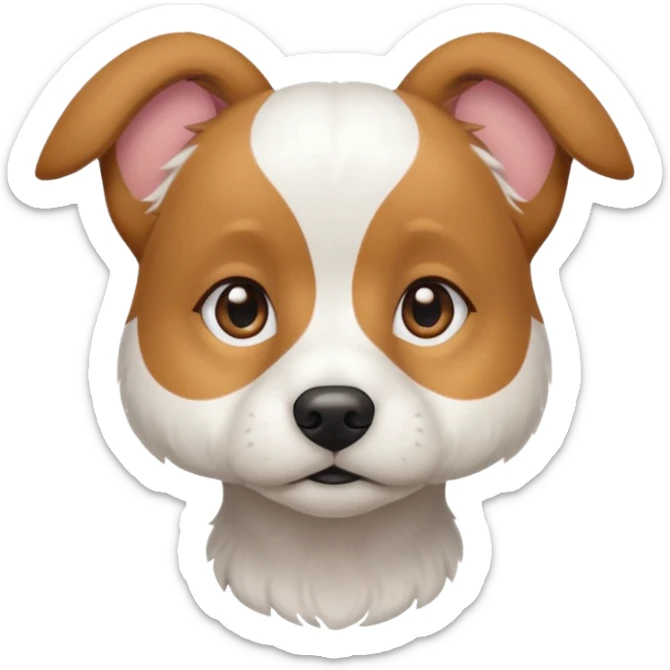 a white beagle x maltese x chi dog the size of a kelpie with light brown ears and a light brown patch on one eye sticker
