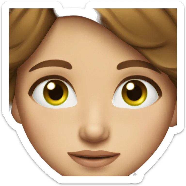 beautiful girl with brown hair green eyes and freckles sticker