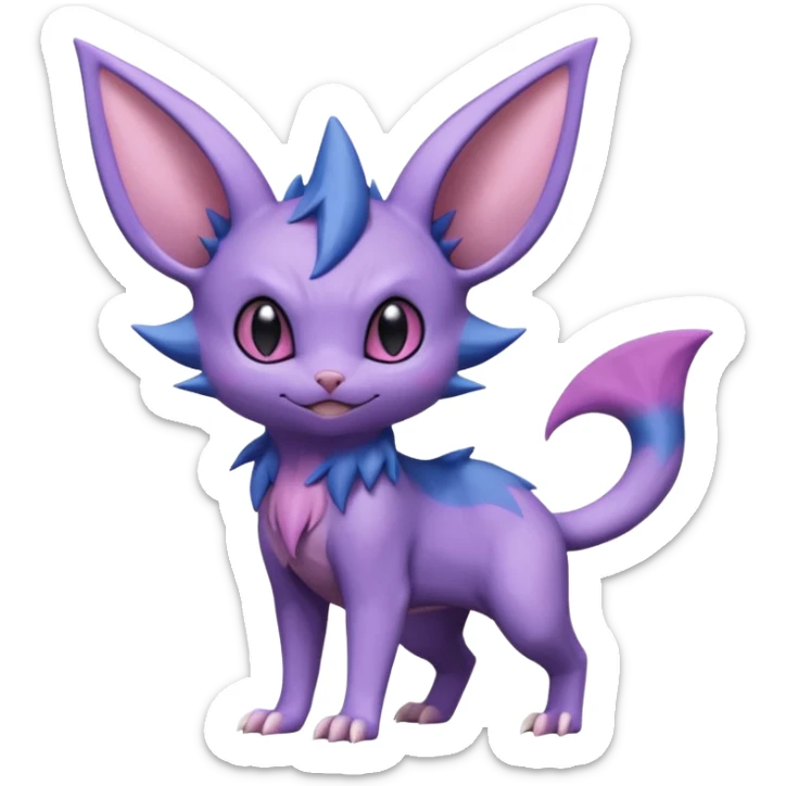 Sneasel-Nidorino-Espeon-Noibat-Purrloin-Fakémon-hybrid-creature (full body)  sticker