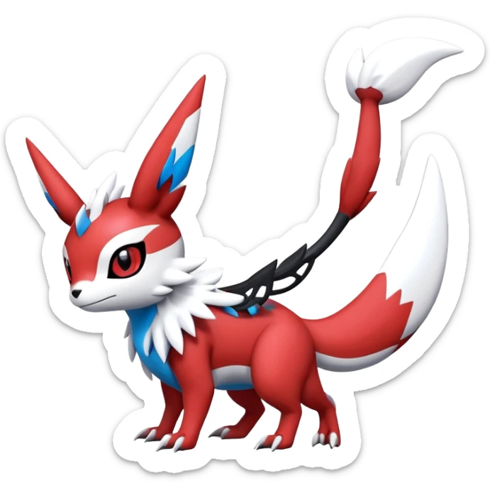  Cute Guilmon-Latias-Umbreon-Fakémon-hybrid-creature (full body)  sticker