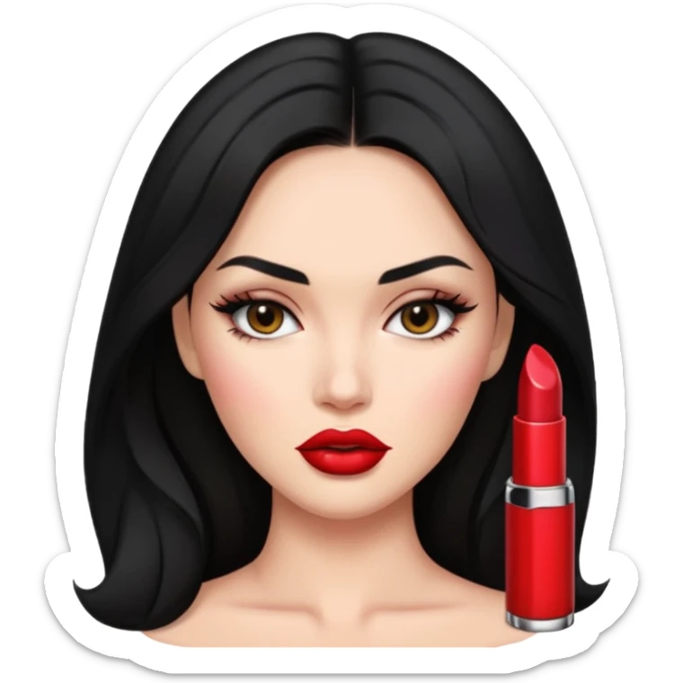 “Emoji girl, femme fatale, black hair. megan fox vibes sticker