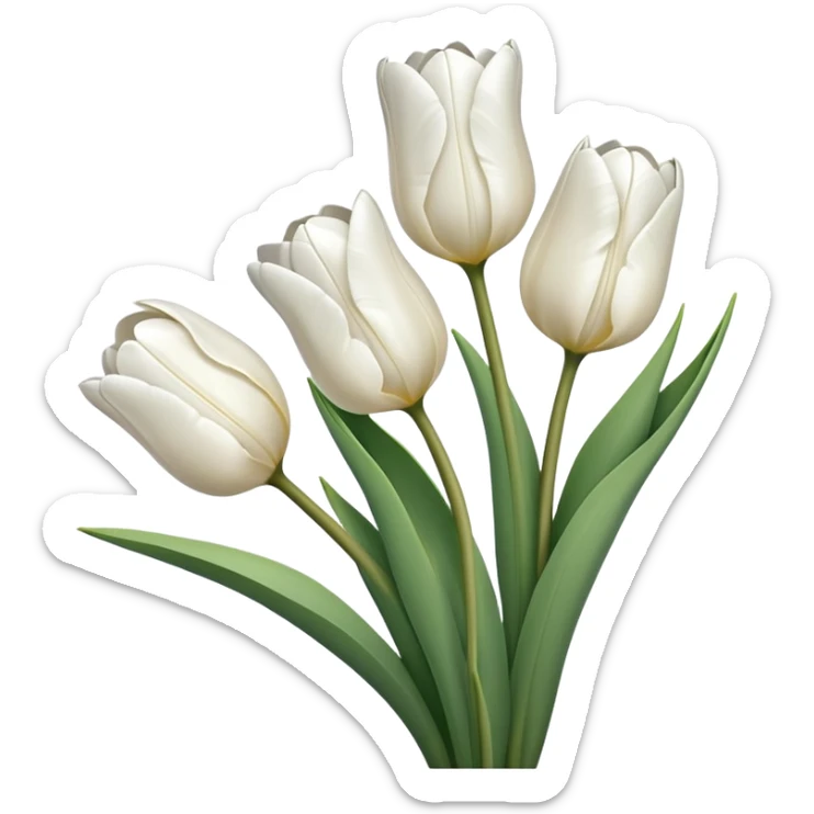 White tulips sticker