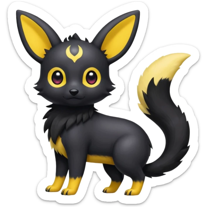 Cool cute edgy kawaii Quilava-Umbreon-animal-creature-hybrid full body sticker