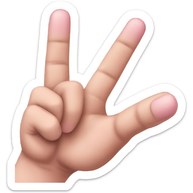 Make the pinkie, index, and middle finger sticking up and the rest of the fingers down sticker