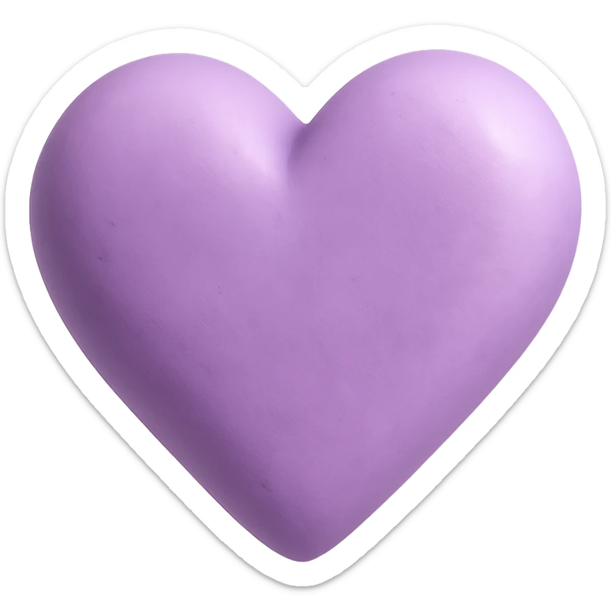 purple heart, dessert look, fondant cake art style, no text sticker