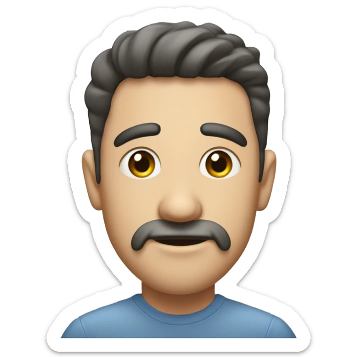 Rostro persona con dos dedos a los lados de la cabeza haciendo el movimiento de comillas  sticker