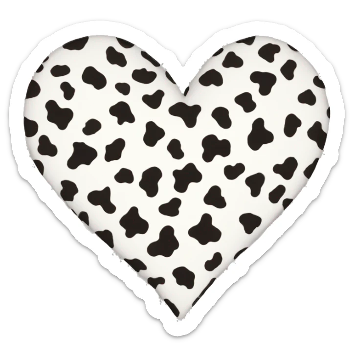 Cow print heart  sticker