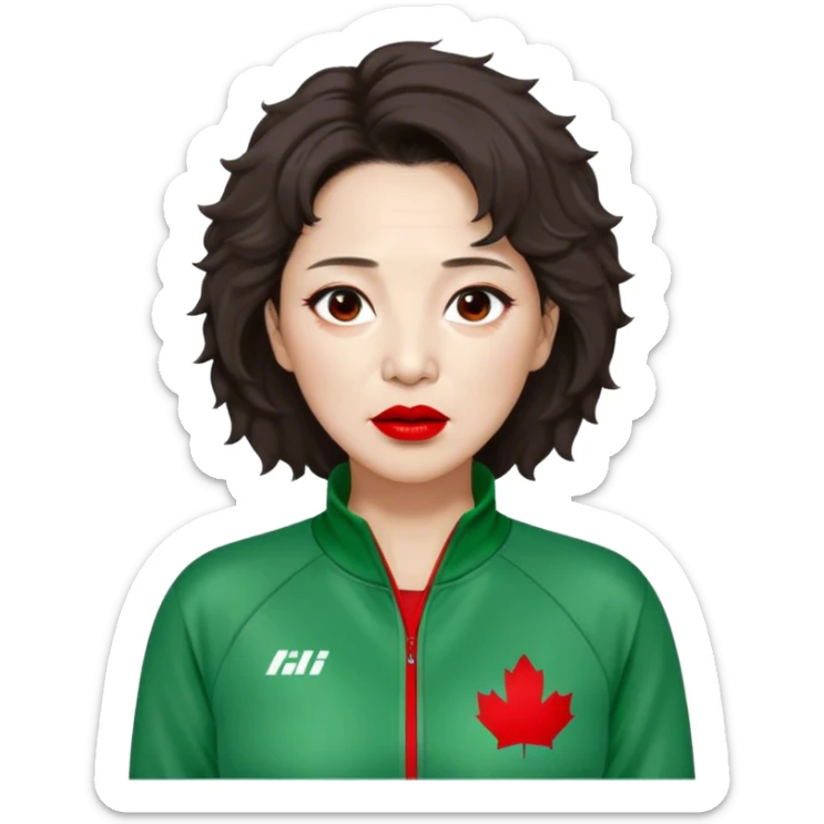 Han Mi-nyeo : Age: Late 60s
Appearance: A middle-aged woman with wrinkles, frizzy, messy dark brown hair and dramatic red lipstick.
Outfit: Green player tracksuit sticker