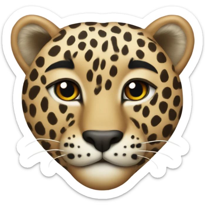 leopard prin heart sticker