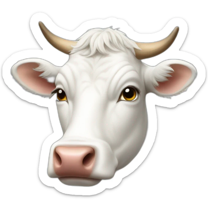 white cow sticker