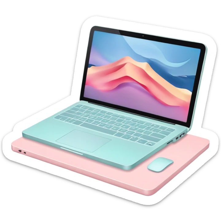 pastel laptop sticker
