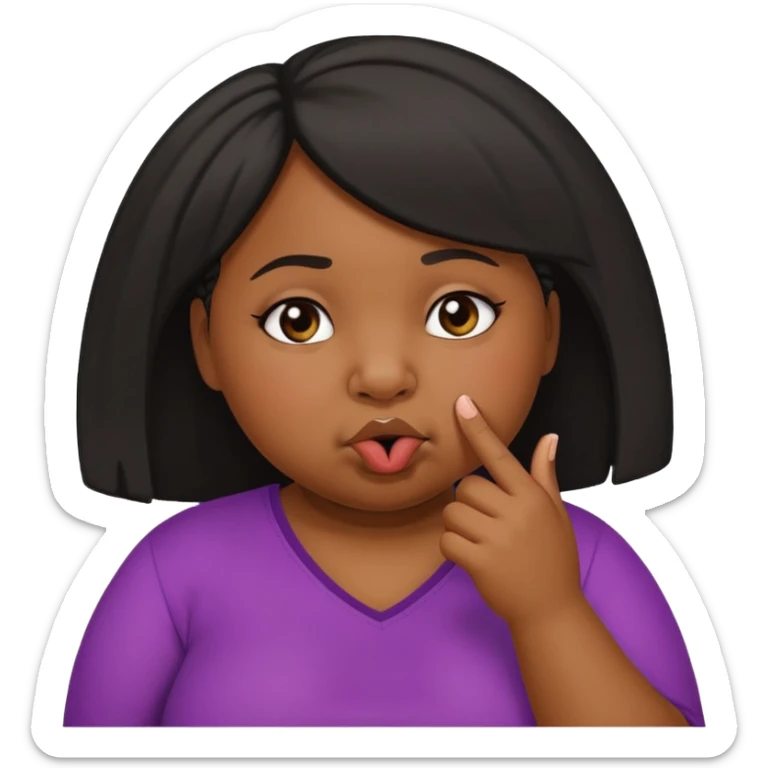 Fat black girl picking her nose can you have her finger in her nose sticker