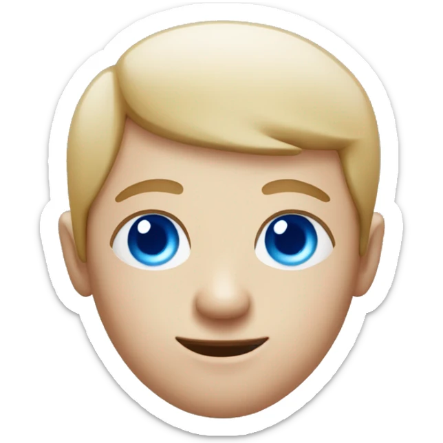 person with blue eyes and red mushroom in place of hair sticker