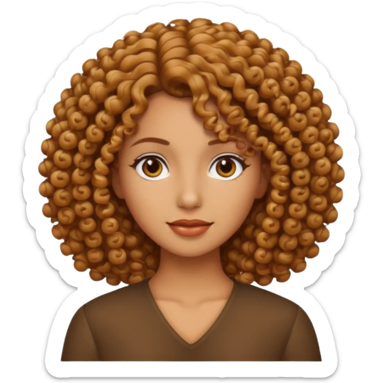 China morena y pelo rizado sticker