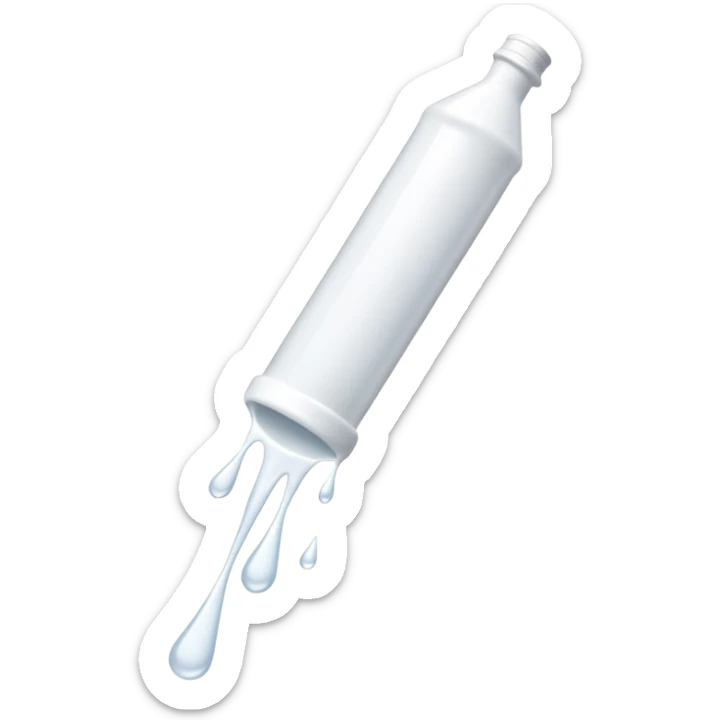 individual white glue white drops falling and dripping down out of a tube, all white sticker