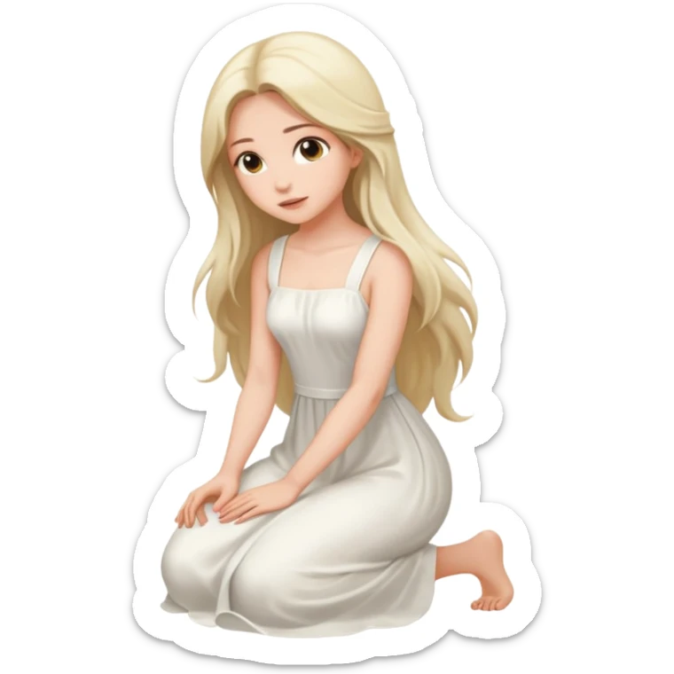 Beautiful girl knelt down by the grace of other women sticker