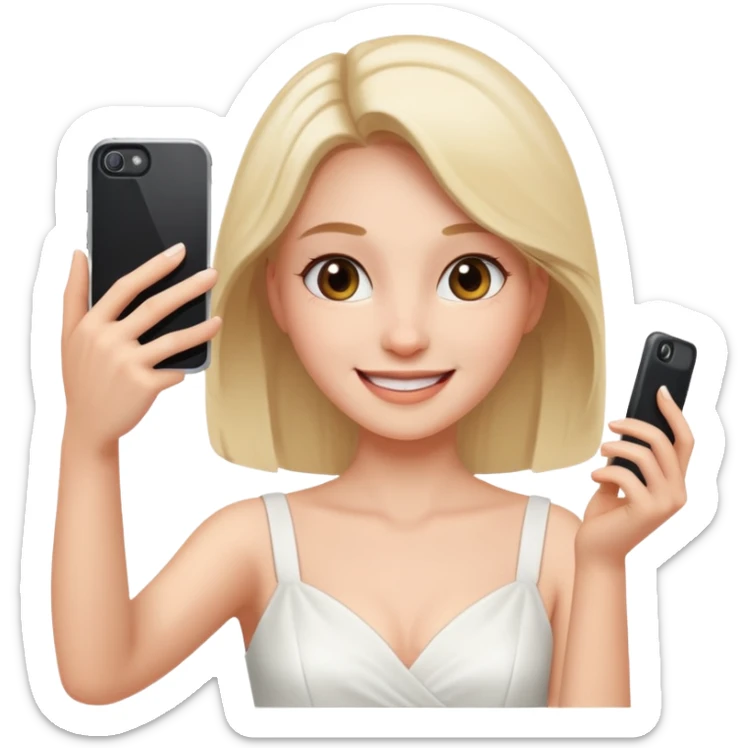 emoji della madonna vestita di BIANCO  con SCATTA UN SELFIE
 sticker