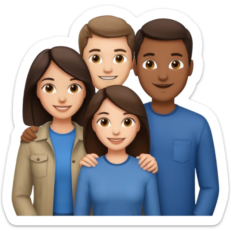 Un trouple deux hommes une femme brune qui sont tous ensemble  sticker