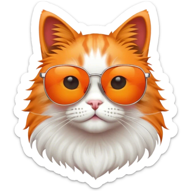 Cat with sunglasses sticker