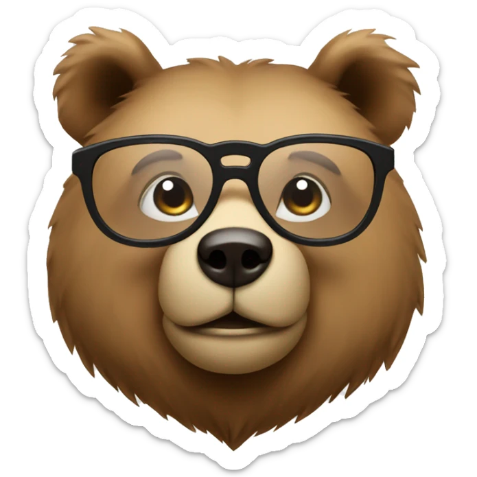 Bear with glasses sticker