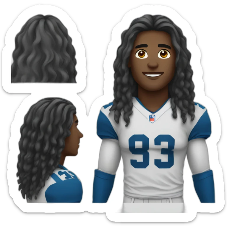 Football player with long hair sticker