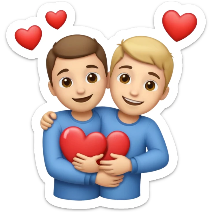 create emoji of brothers birthday hugging and love sticker