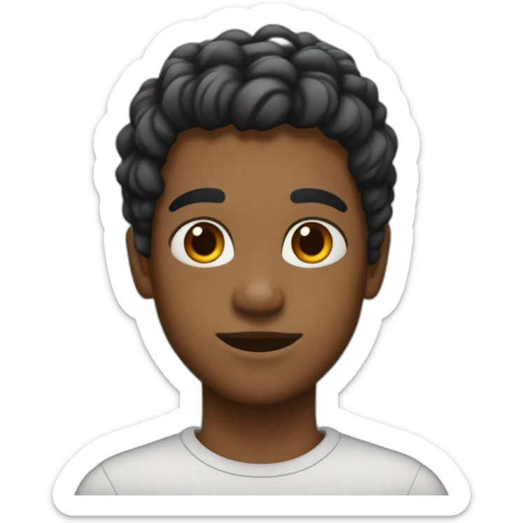 garçon avec la peau les cheveux noirs et la raie au milieux sticker