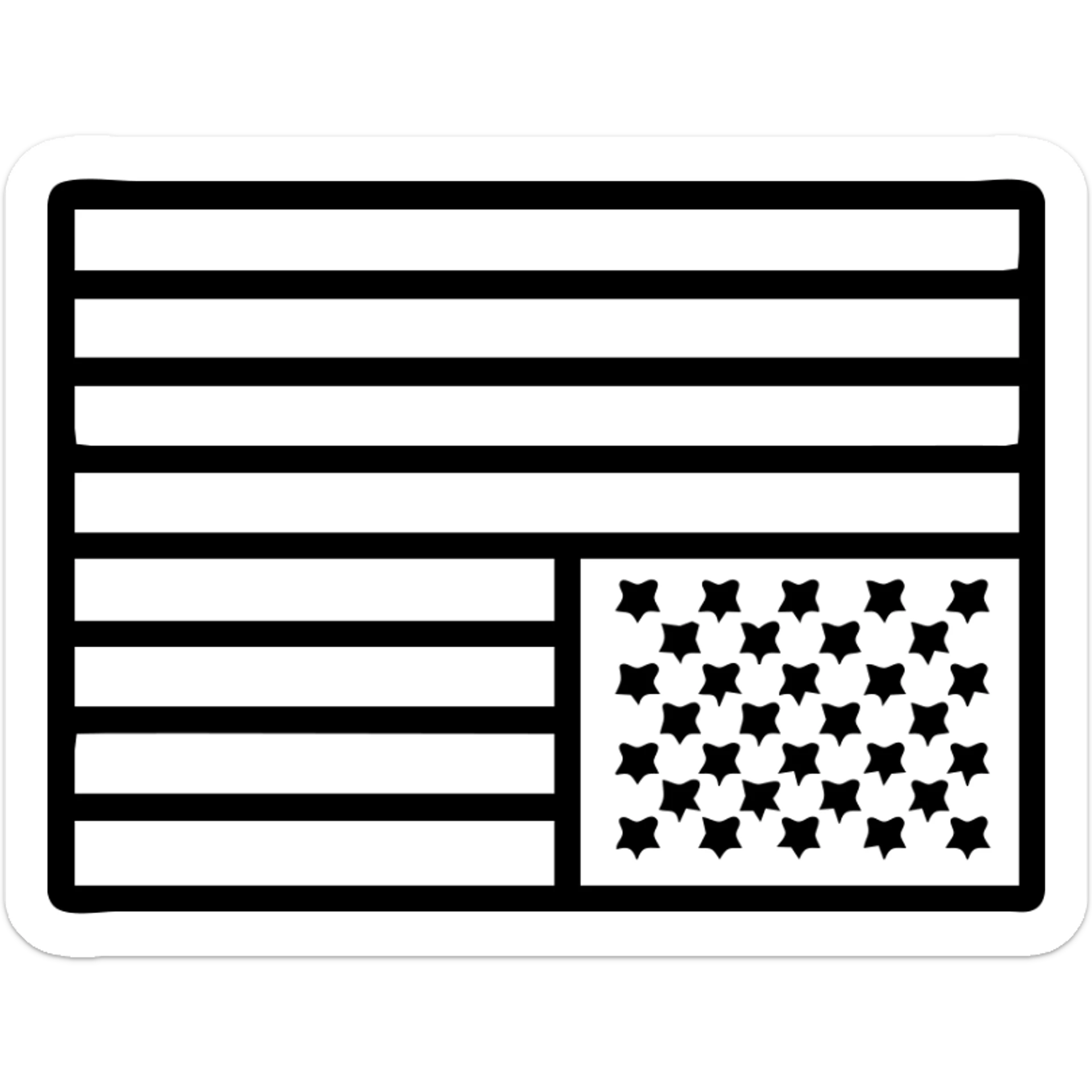 flat icon of the American flag upside down, distress signal, clear stars and stripes, no text sticker