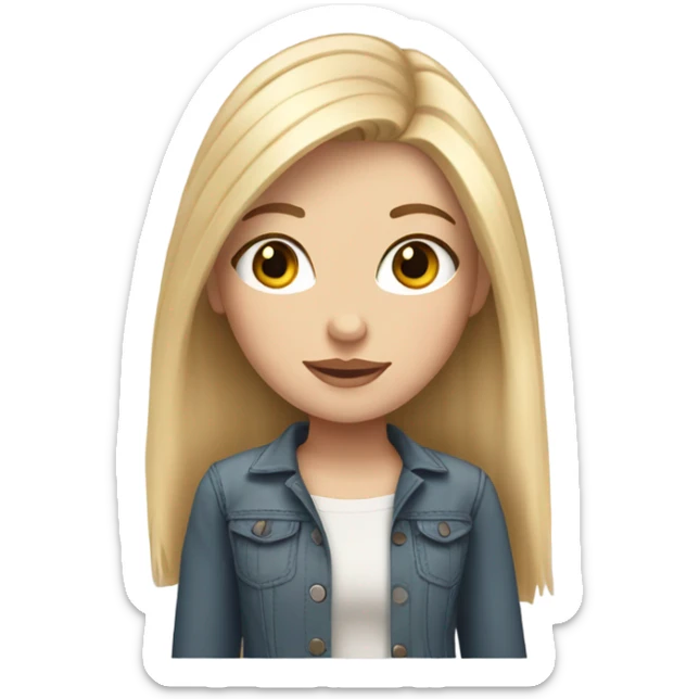 white Girl with light blonde hair and long eyelashes sticker