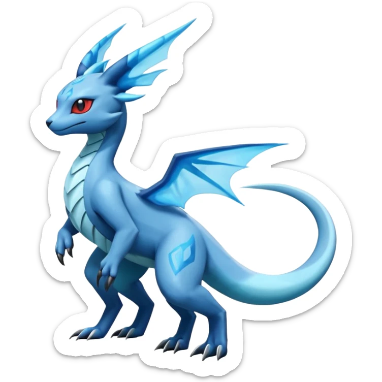 Salandit-Glaceon-Salamence-hybrid-fusion (full body) sticker