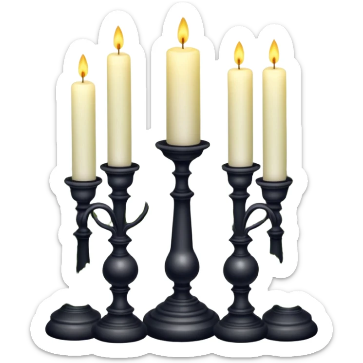 Aesthetic scenic beautiful gorgeous pretty elegant sparkly shiny scene of Candles, flowers, marble pedestals, lush vines, ferns, scenic aesthetic decoration scenery sticker