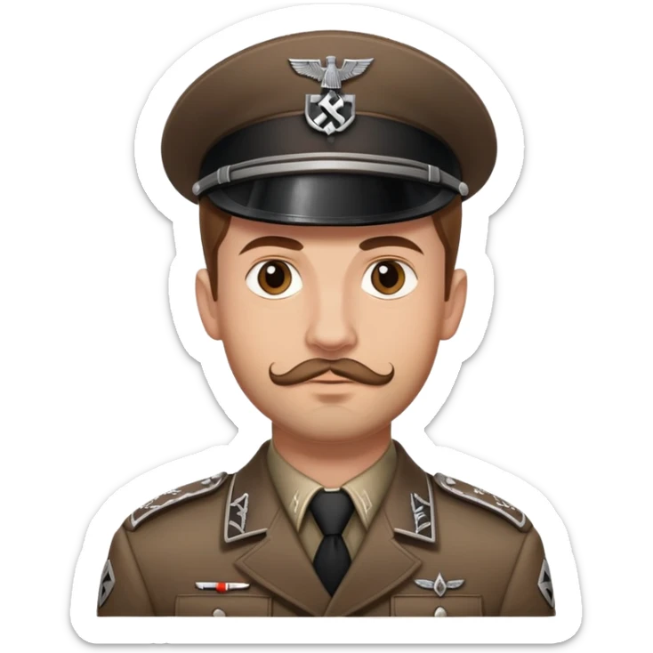 nazi SS soldier man with brown hair and facial hair sticker