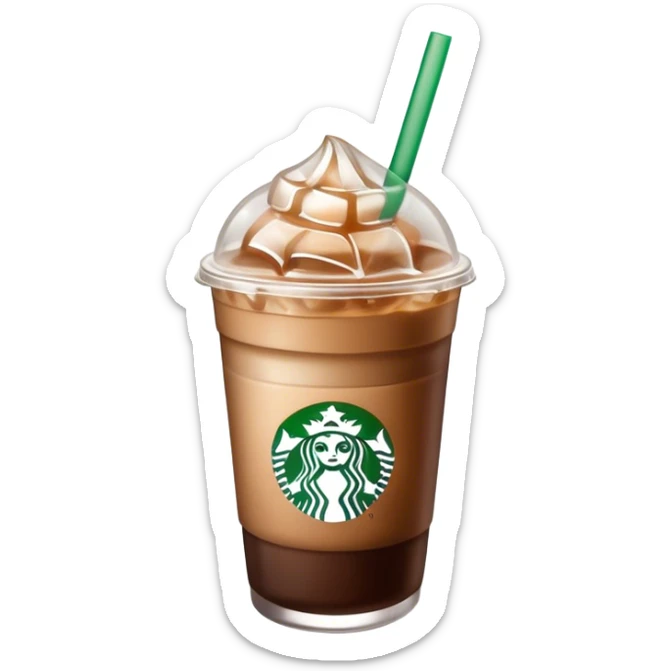 Starbuck ice coffee with ice cubes sticker