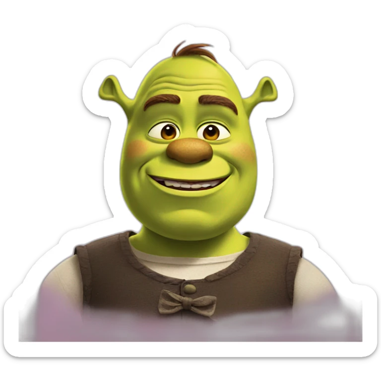 shrek with mustaches sticker