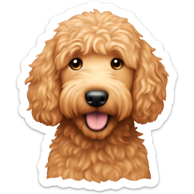 Golden doodle peach sticker