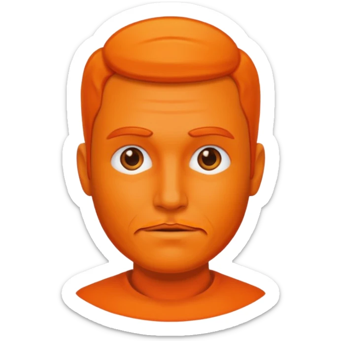  man with no facial hair and orange skin  sticker