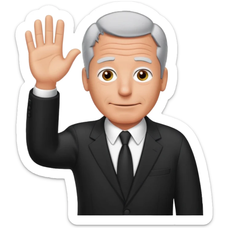 Create an emoji of Epstein waving to the camera in Family Guy style but make it especially like Epstein and not like all old guys sticker